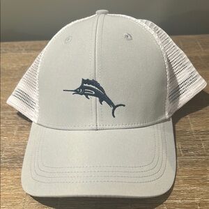Tommy Bahama Gray and White Fish Embroidered Cap